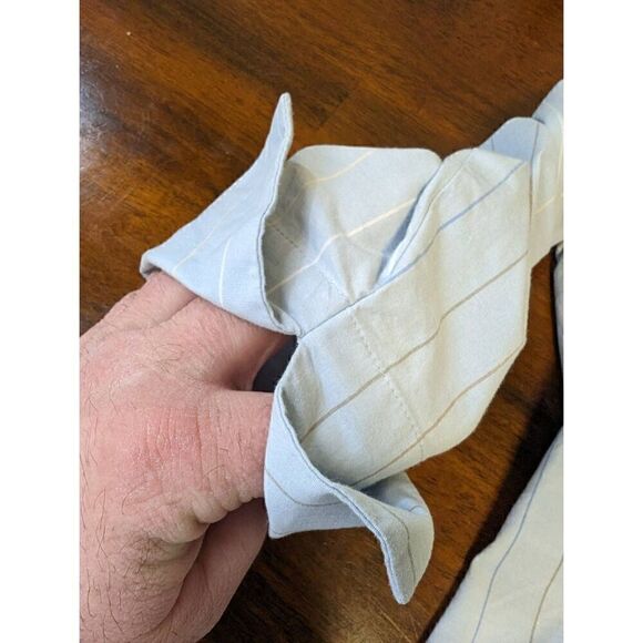 The Limited Stretch Blue Striped Button Down Women's Medium - Picture 5 of 6